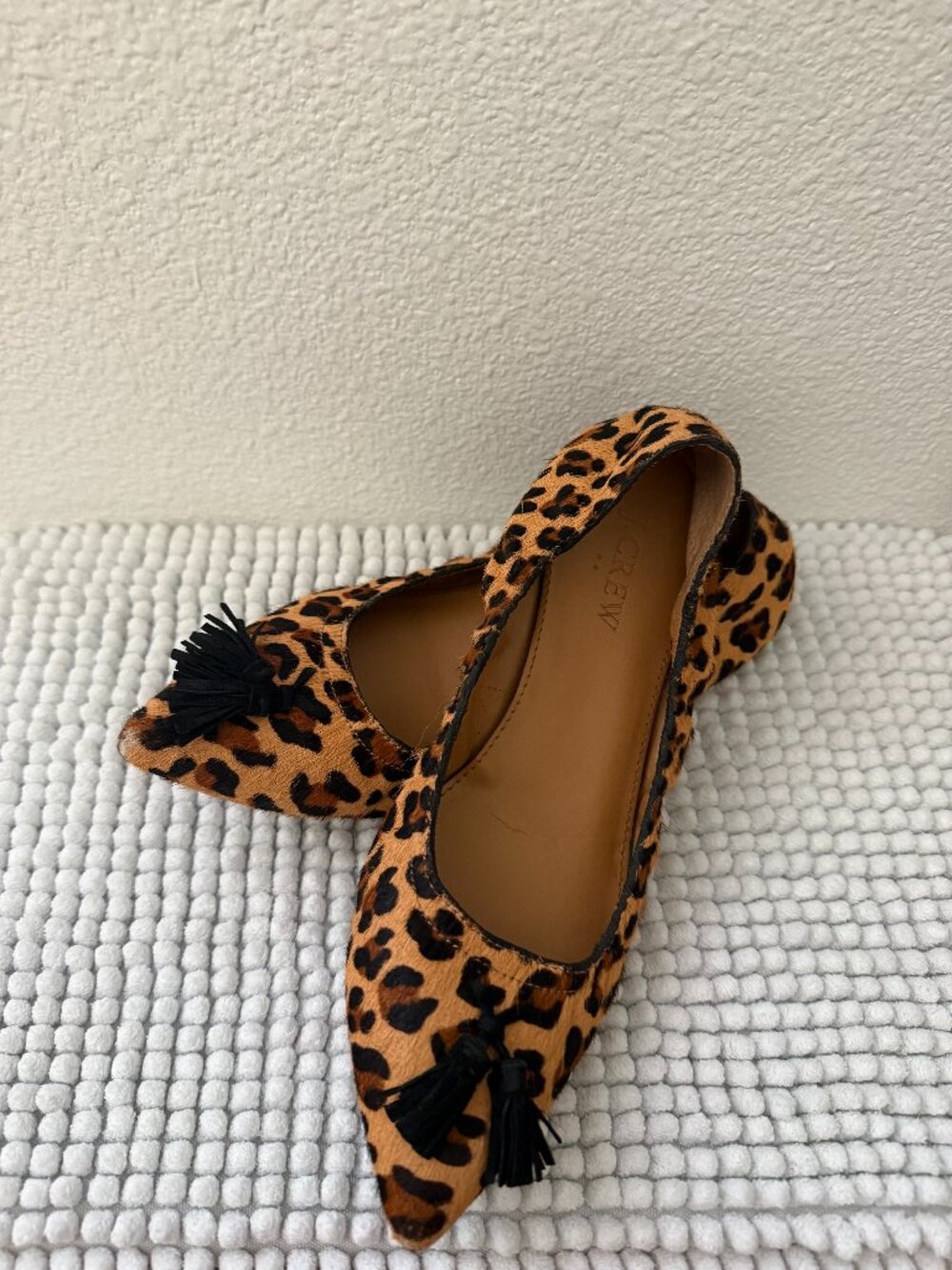 J.Crew Calf Hair Cheetah Print Ballerina Flats